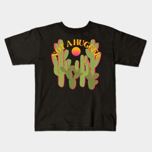 Not a Hugger - Funny Vintage Saguaro Cactus and Sun Kids T-Shirt